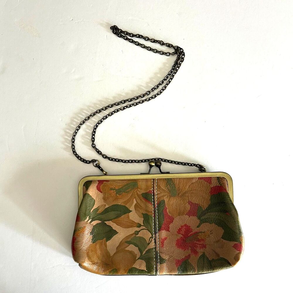 Patricia Nash, Spring Lily Potenaz Clutch Chain Strap Crossbody Purse Leather